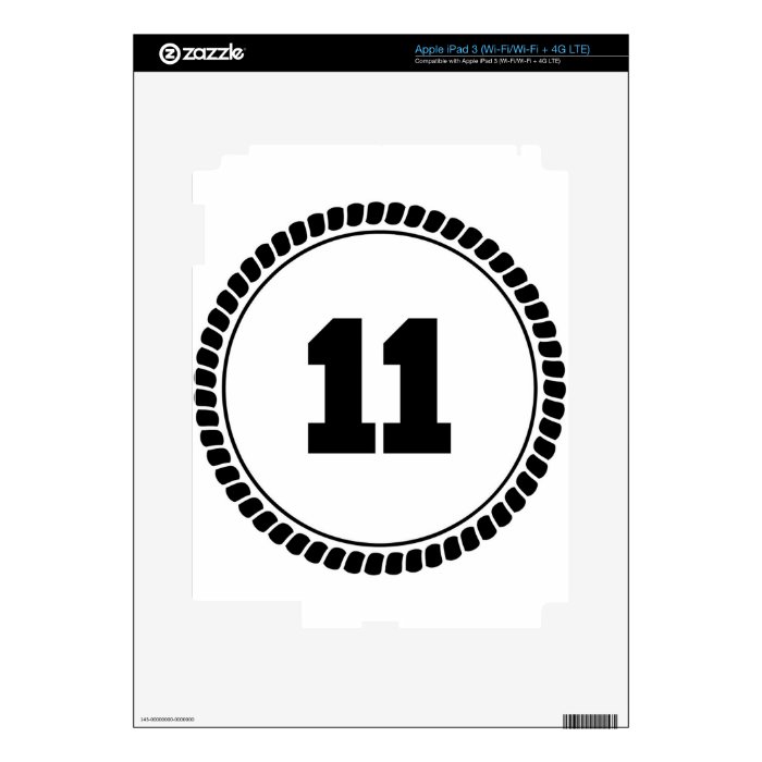 Number 11 Circle iPad 3 Decals