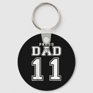 Number 11 Custom Proud Basketball Dad Personalized Keychain