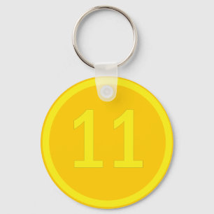 number 11 in a circle keychain