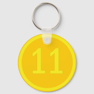 number 11 in a circle keychain