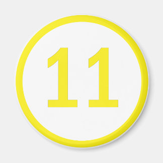 number 11 in a circle magnet