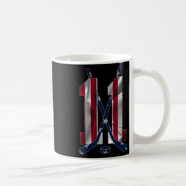 Number 11 Years Ice Hockey 11th Birthday (1)  Coffee Mug (Right)