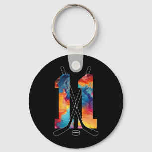 Number 11 Years Ice Hockey 11th Birthday _1 Keychain