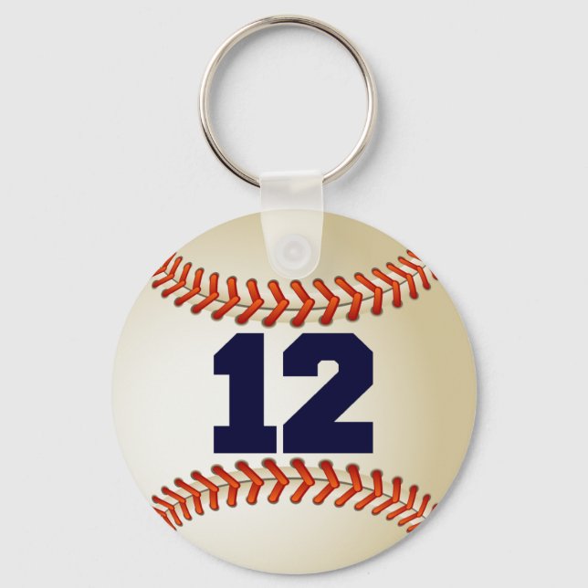 Number 12 Baseball Keychain (Front)