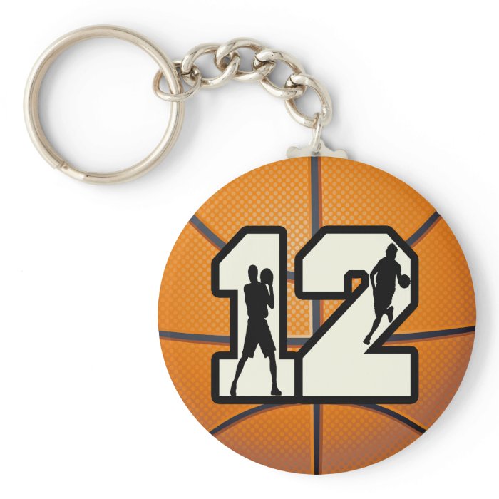 Number 12 Basketball and Players Key Chains