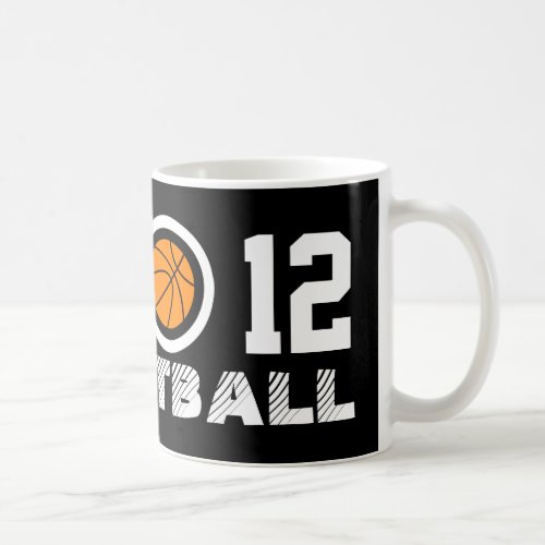 Number 12 basketball coffee mug  Personalizable