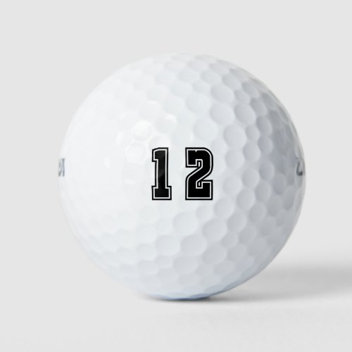 Number 12 golf balls