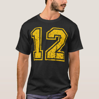 Number 12 Sport Yellow Vintage T-Shirt