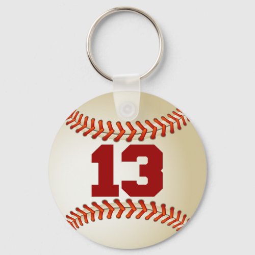 Number 13 Baseball Keychain
