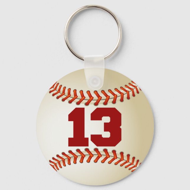 Number 13 Baseball Keychain (Front)