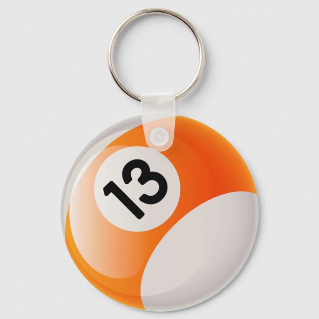 NUMBER 13 BILLIARDS BALL KEYCHAIN (Front)