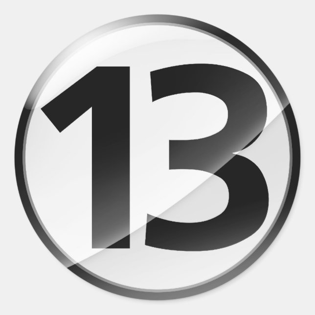 Number 13  black sticker (Front)