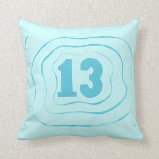 Number 13 Blue Water Ripples Pattern Pillows