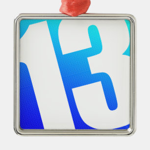 Number 13 metal ornament