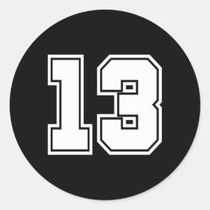 Number 13 No Thirn 13 Sports Player Classic Round Sticker