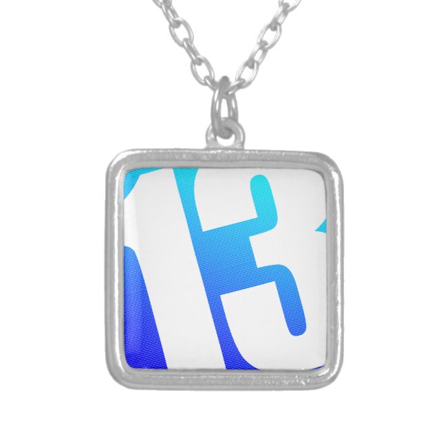 Number 13 silver plated necklace (Front)