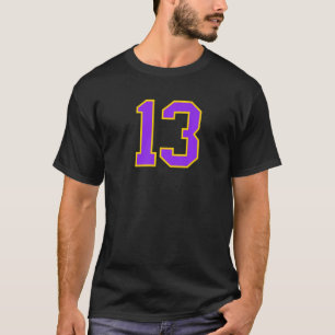 Number #13 Sports Jersey Yellow Purple Favorite Lu T-Shirt