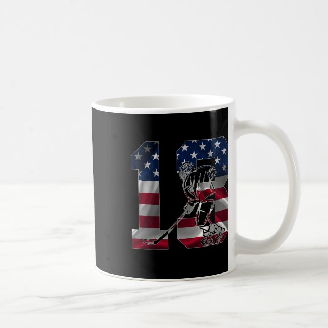 Number 13 Years Ice Hockey 13th Birthday  Coffee Mug (Right)