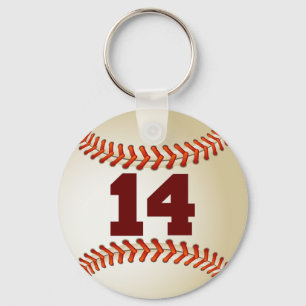 Number 14 Baseball Keychain