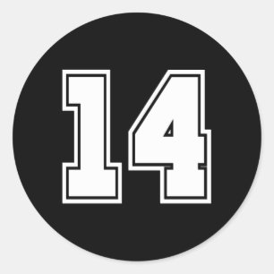 Number 14 No Fourn 14 Jerseys Player Classic Round Sticker