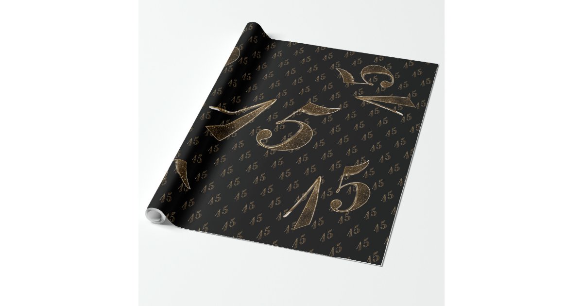 Number 15 15th Wedding Anniversary Quinceanera Wrapping Paper | Zazzle