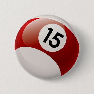 NUMBER 15 BILLARDS BALL BUTTON