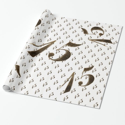 Number 15 Girls 15th Quinceanera Birthday Wedding Wrapping Paper