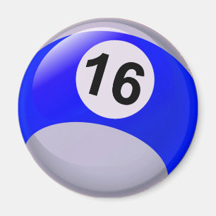 Number 16 Billiards Ball Magnet