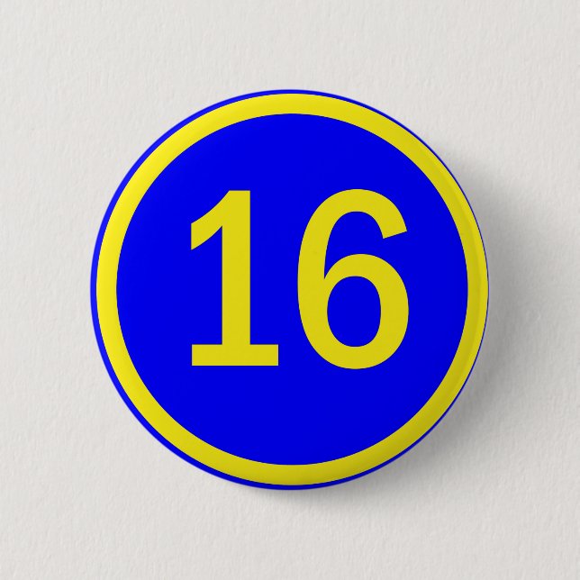number 16 in a circle button (Front)
