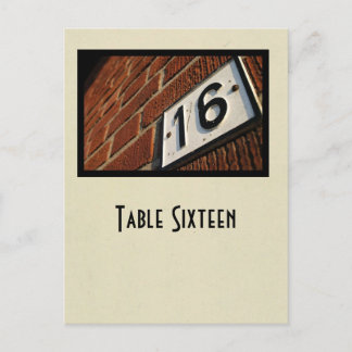 number 16 table postcard
