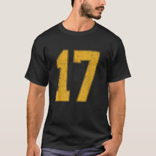 Number 17 Numbered Uniform Sports Team Jersey 17th T-Shirt