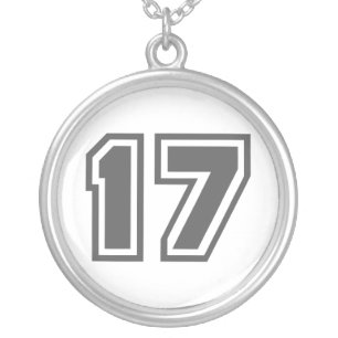 Number 17 silver plated necklace