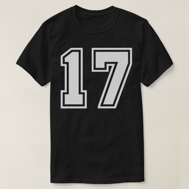 Number #17 Sports Jersey Lucky Favorite Number Pre T-Shirt (Design Front)