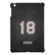 Number 18 Baseball Stitches With Black Metal Look Ipad Mini Cover at Zazzle