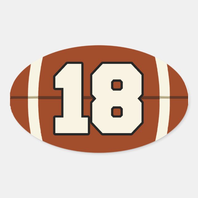 Number 18 Football Sticker (Front)