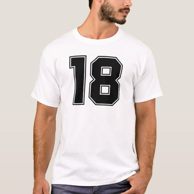 Number 18 front and backside print T-Shirt (Front)