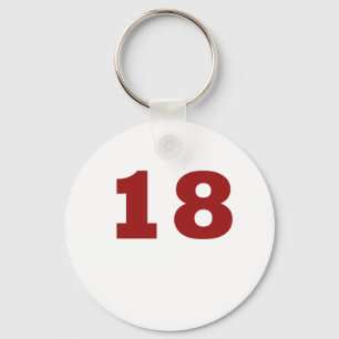 Number 18 keychain