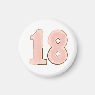 Number 18 magnet in flesh tones