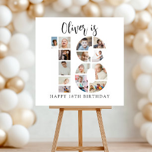 Number 18 Photo Co lage 18th Birthday Party Foam Board