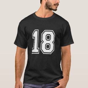 Number 18 Varsity Sports Team Jersey 18th Birthday T-Shirt