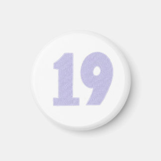 Number 19 in lavender on magnets