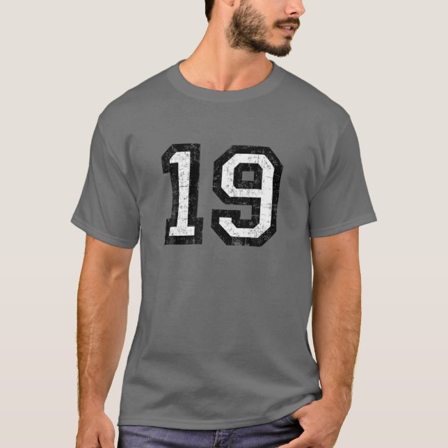 Number 19 (Vintage Black T-Shirt (Front)