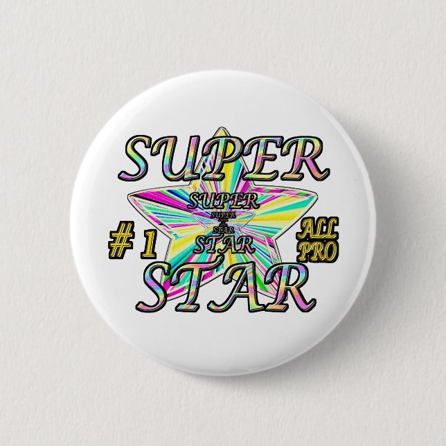 Number 1 All Pro Super Star Button (Front)