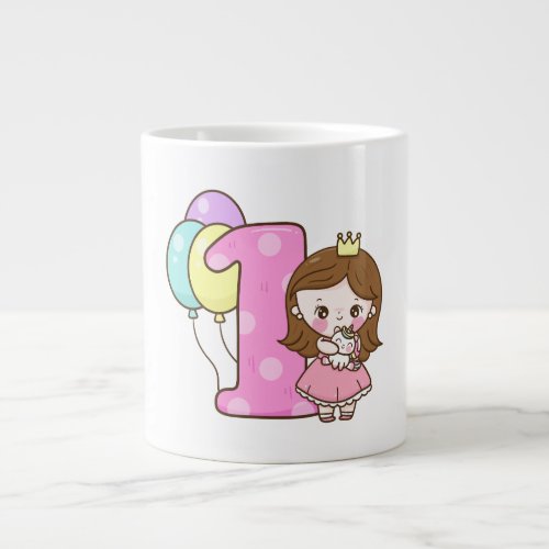 Number 1 and unicorn princess giant coffee mug