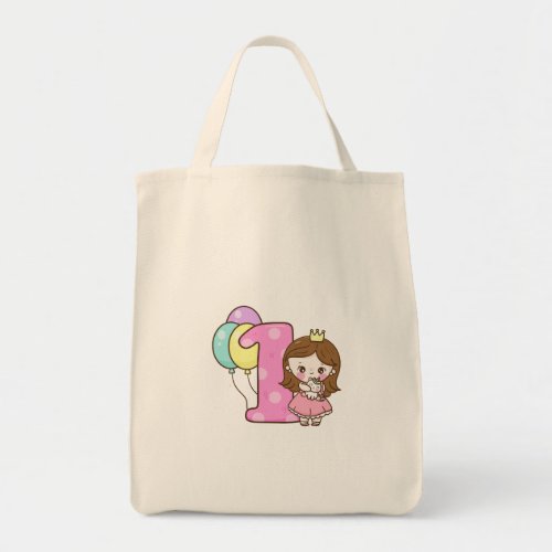 Number 1 and unicorn princess tote bag