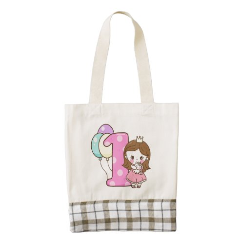 Number 1 and unicorn princess zazzle HEART tote bag
