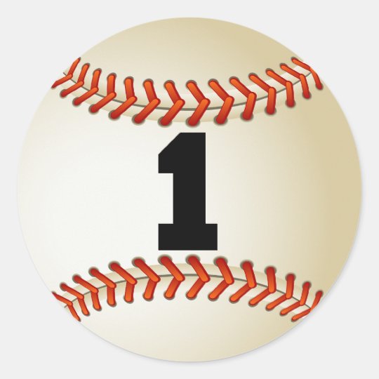 Number 1 Baseball Classic Round Sticker