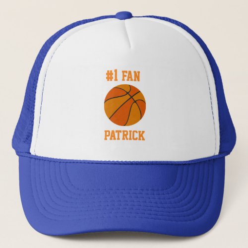 Number 1 Basketball Fan with Your Name Trucker Hat