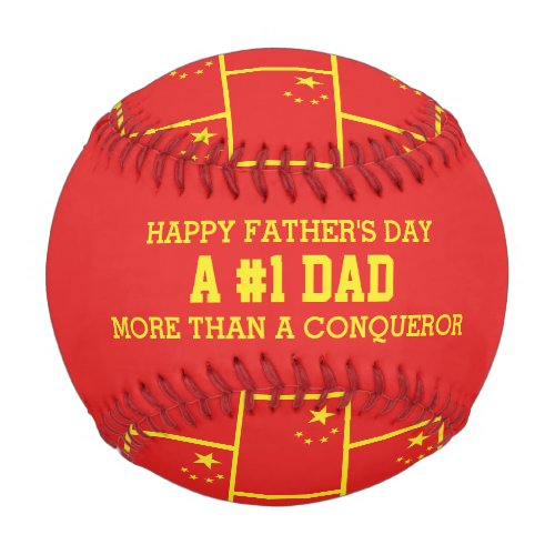 NUMBER 1 BEST DAD Fathers Day CHINA Flag Baseball