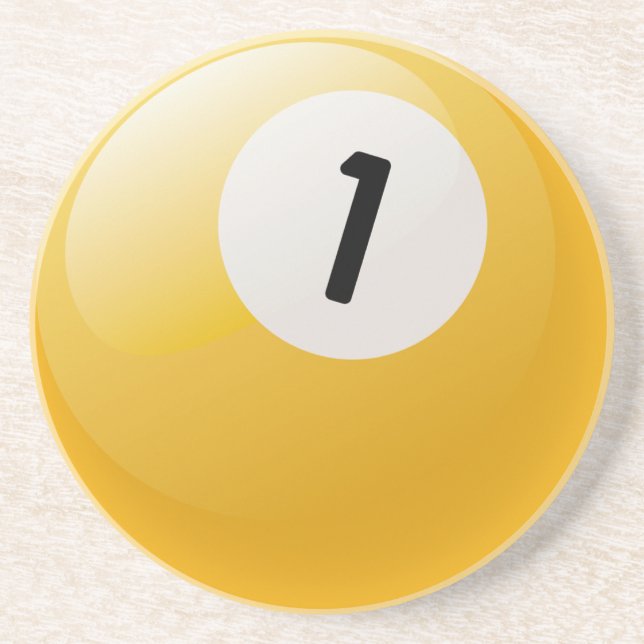 Number 1 Billiards Ball Coaster (Front)